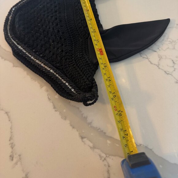 Cristina Sport Crotchet Competition Horse Bonnet Black Rhinestone Trim - Large - Picture 5 of 7